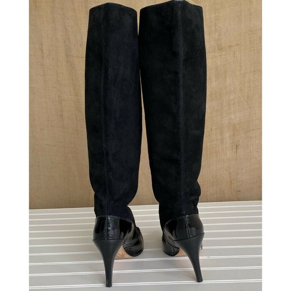 Diane Von Furstenberg Black Suede Knee High Boots 9.5 - Picture 4 of 11